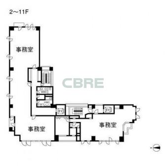 2階〜11階 平面図
