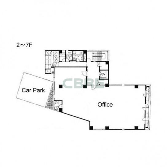 2階〜7階 平面図