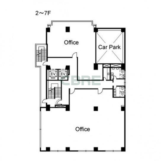 2階〜7階 平面図