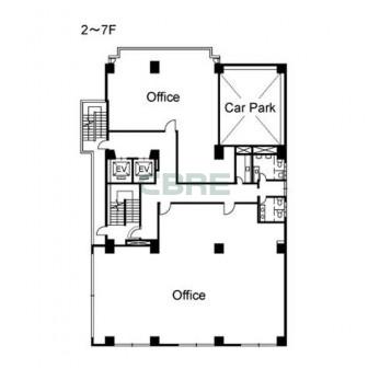 2階〜7階 平面図