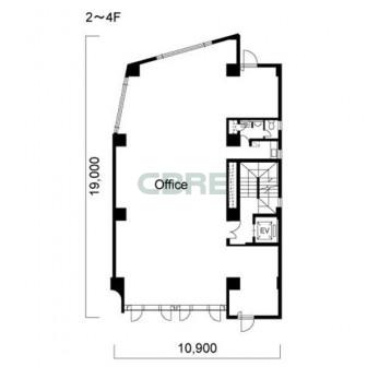2階〜4階 平面図