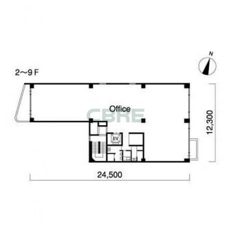 2階〜9階 平面図