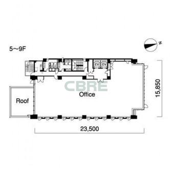 5階〜9階 平面図
