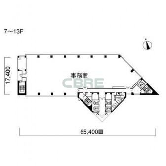 7階〜13階 平面図