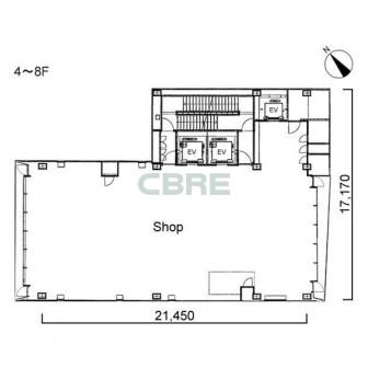 4階〜8階 平面図