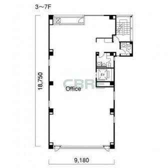 3階〜7階 平面図