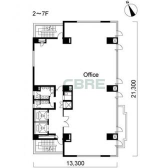 2階〜7階 平面図