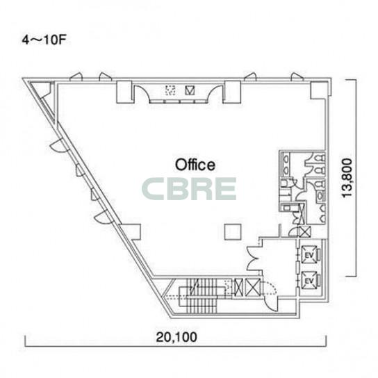 4階〜10階 平面図