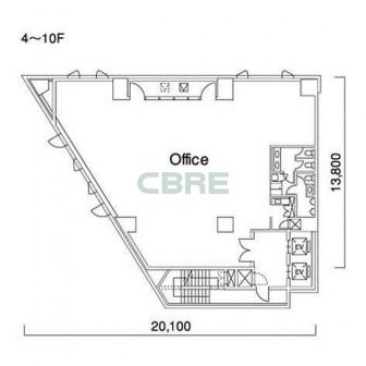 4階〜10階 平面図