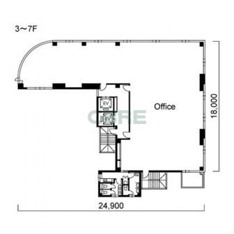 3階〜7階 平面図