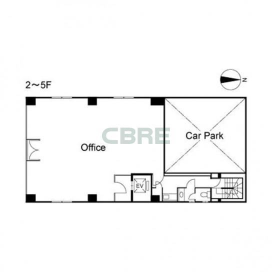 2階〜5階 平面図