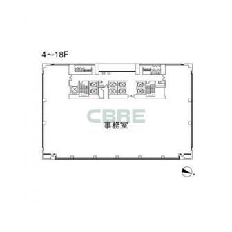 4階〜18階 平面図