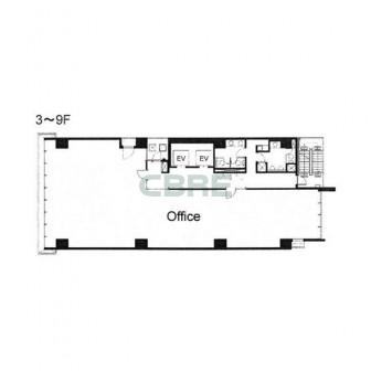 3階〜9階 平面図
