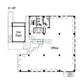 2階〜9階 平面図
