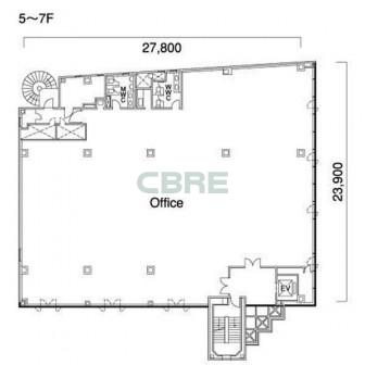 5階〜7階 平面図