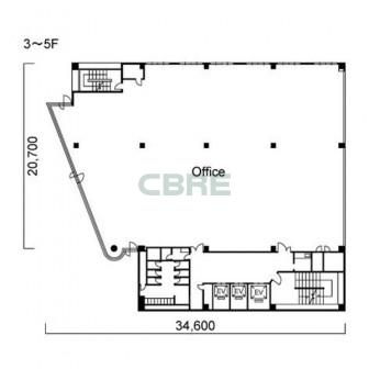 3階〜5階 平面図