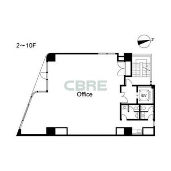 2階〜10階 平面図