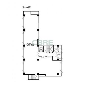 2階〜4階 平面図