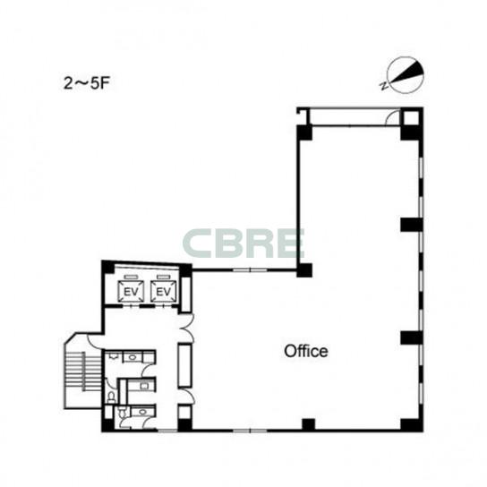2階〜5階 平面図