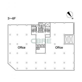 3階〜6階 平面図