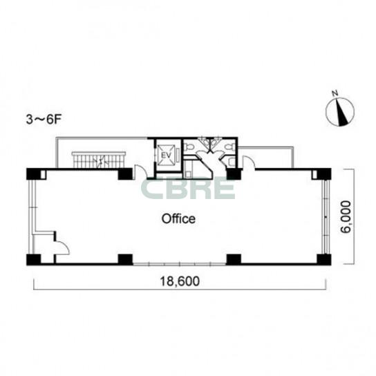 3階〜6階 平面図