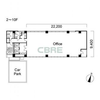 2階〜10階 平面図
