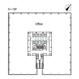 3階〜12階 平面図