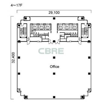 4階〜17階 平面図