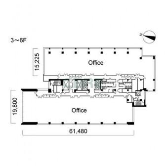 3階〜6階 平面図