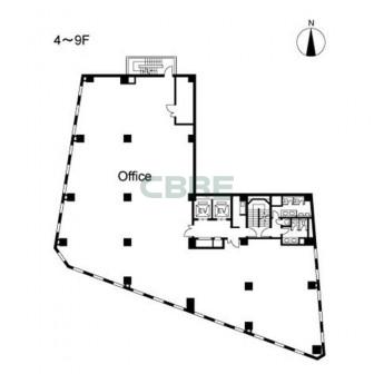 4階〜9階 平面図
