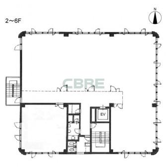 2階〜6階 平面図
