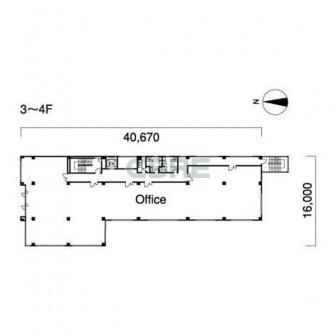 3階〜4階 平面図