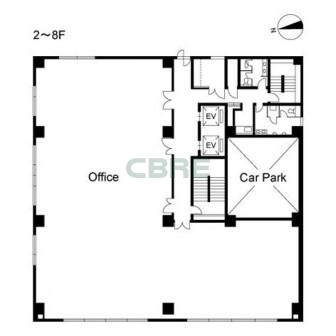 2階〜8階 平面図