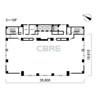 3階〜10階 平面図