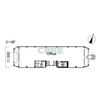 2階〜8階 平面図