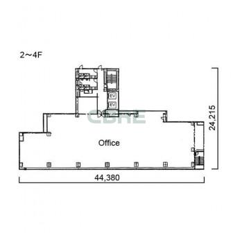2階〜4階 平面図