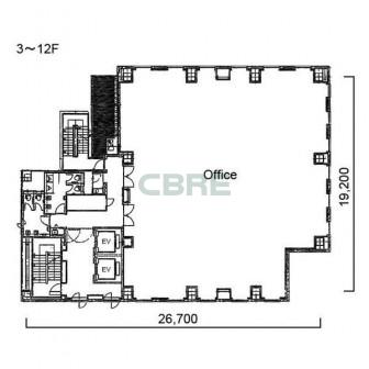 3階〜12階 平面図