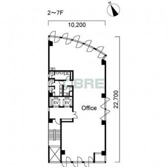 2階〜7階 平面図
