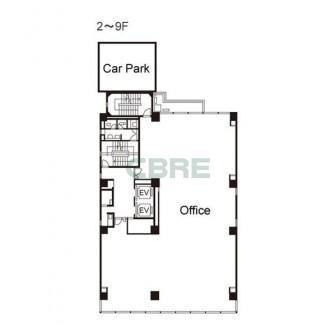 2階〜9階 平面図