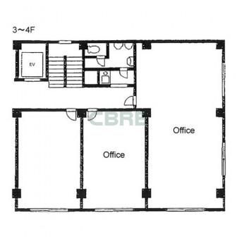 3階〜4階 平面図