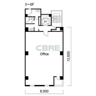3階〜6階 平面図