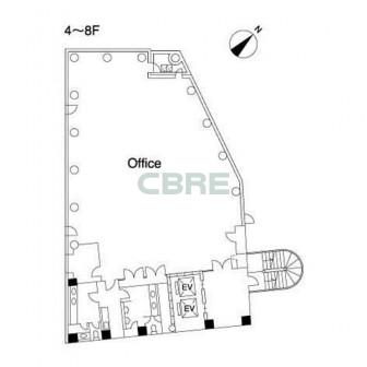 4階〜8階 平面図