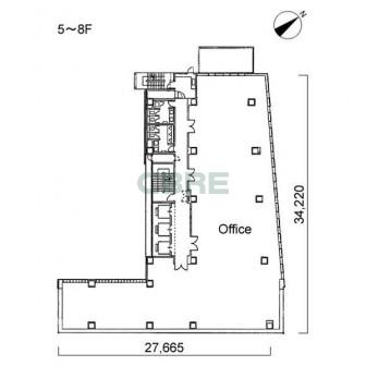 5階〜8階 平面図