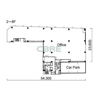 2階〜8階 平面図