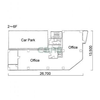2階〜6階 平面図