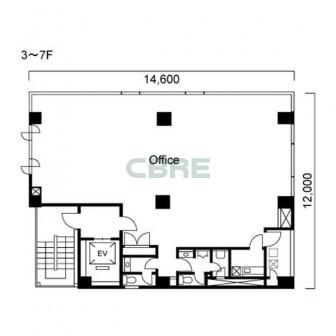 3階〜7階 平面図