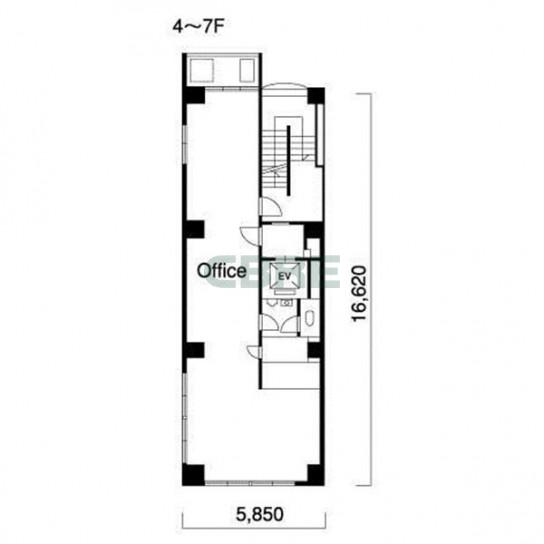 4階〜7階 平面図