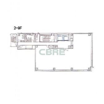 2階〜9階 平面図