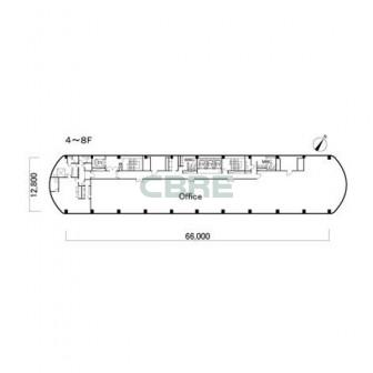 4階〜8階 平面図