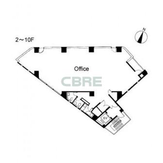 2階〜10階 平面図
